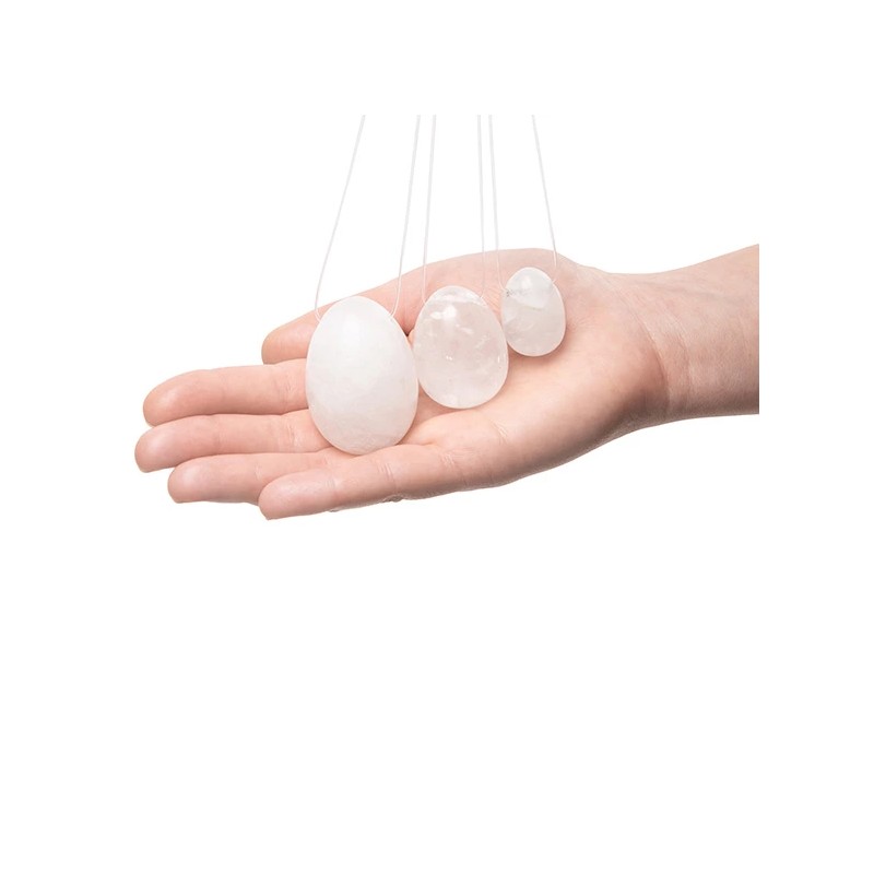 Kulki gejszy - La Gemmes Yoni Egg Set Clear Quartz